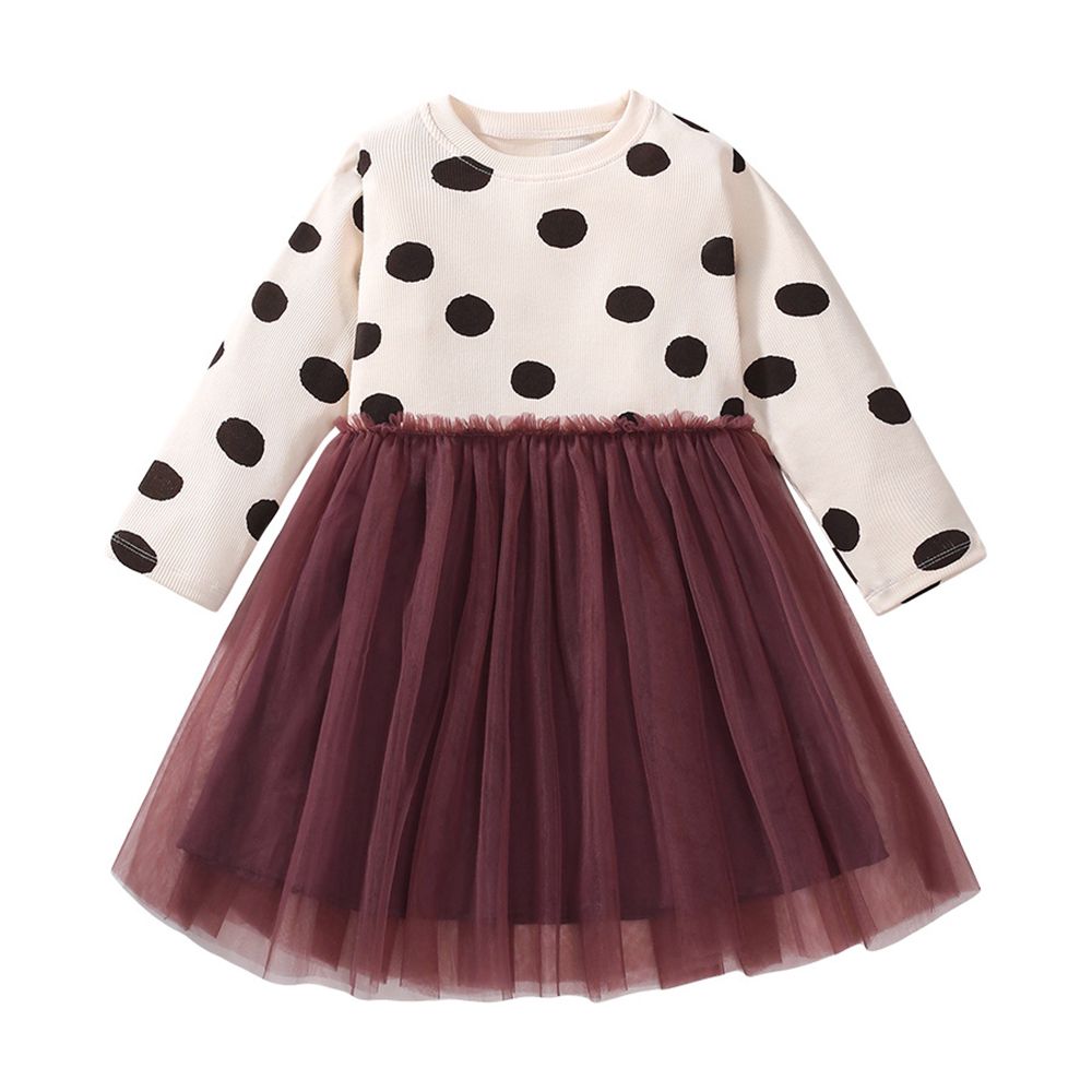 Sugar Rush - A-Line Dress - Polka Dots - Brown