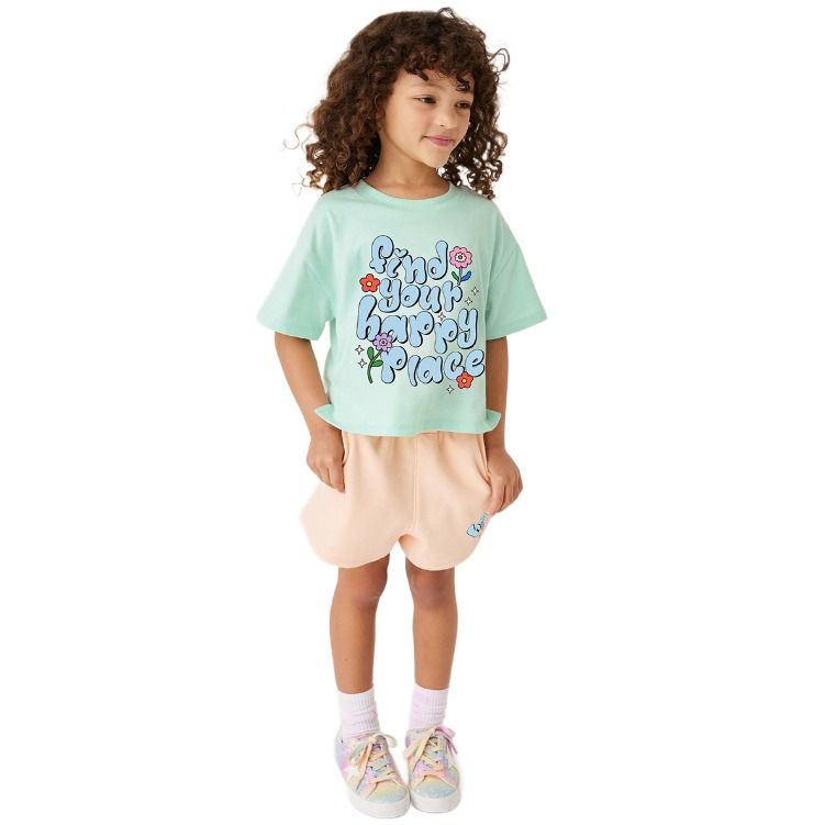 Sugar Rush - Girls' Printed Top and Shorts Set - Green