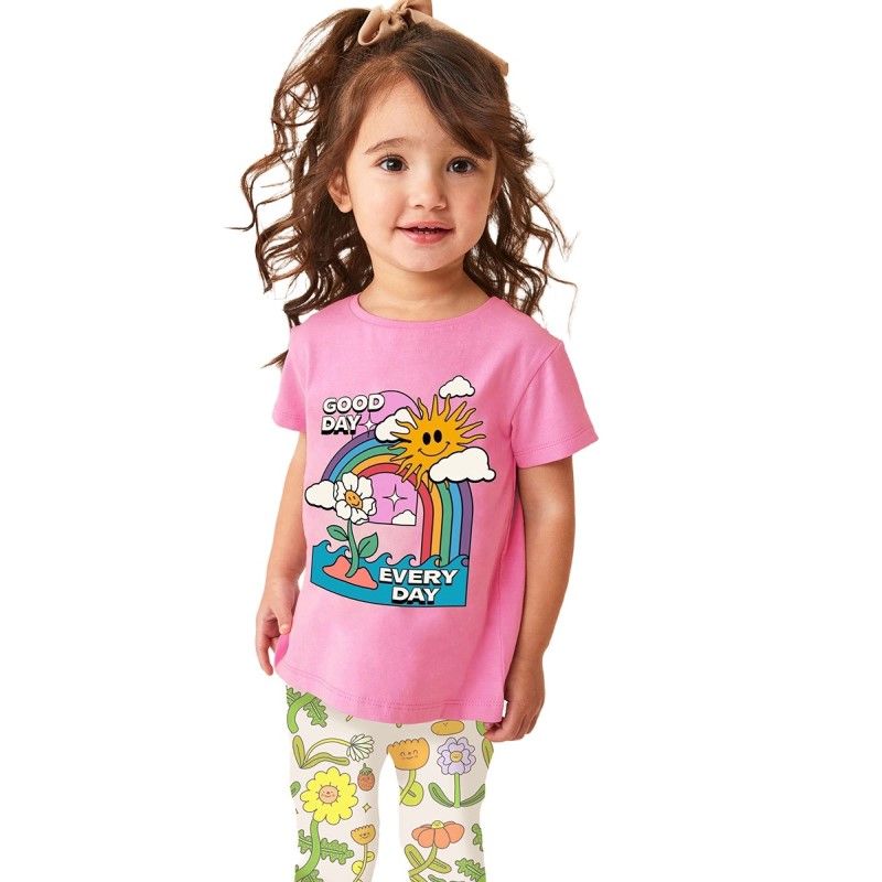 Sugar Rush - Girls' Printed Top and Pyjamas Set - Pink