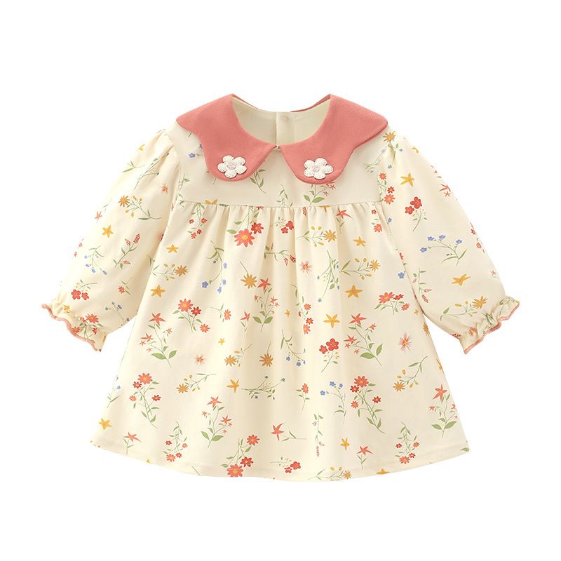 Sugar Rush - Floral Long Sleeves Fashion Dress - Pink