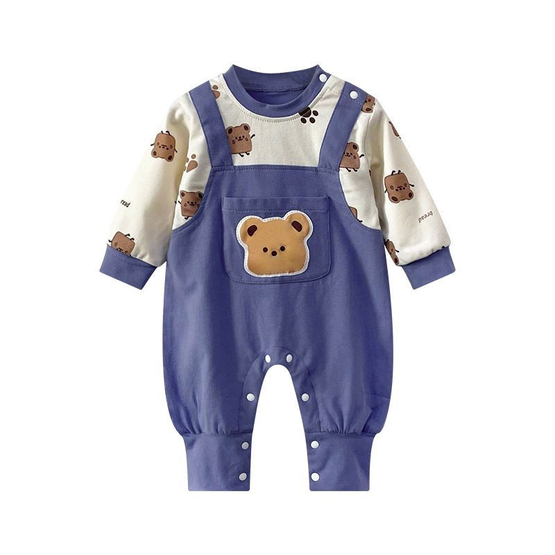 Sugar Rush - Bear - Blue Rompers