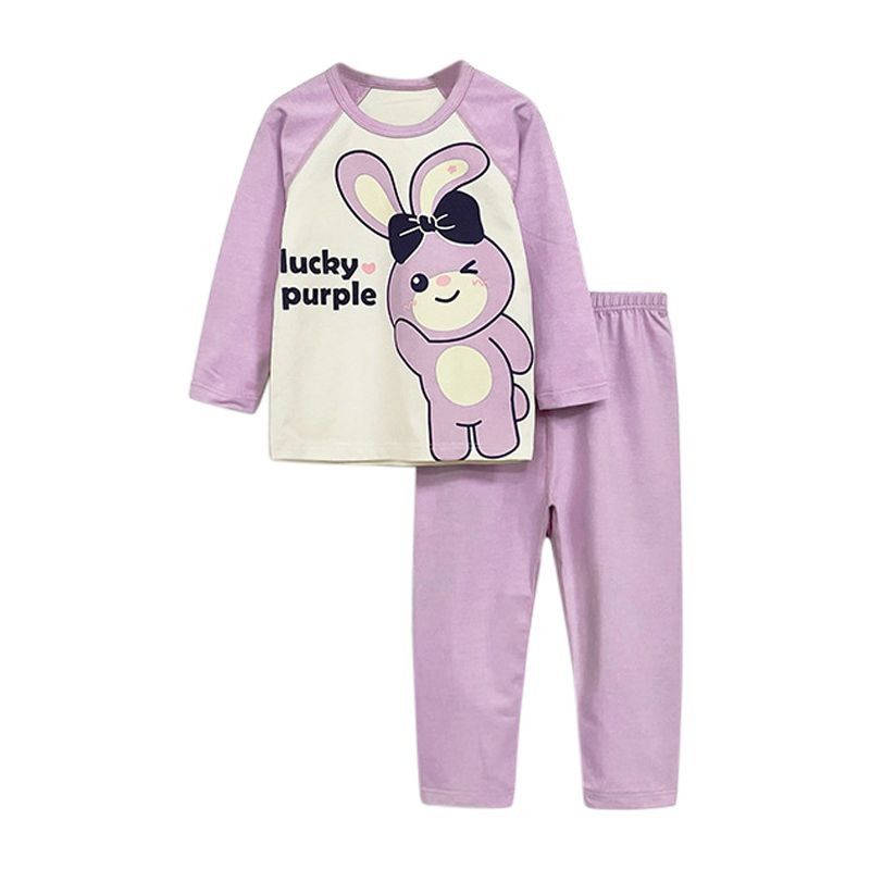 Sugar Rush - Printed Regular Round Neck Full Sleeves Sleepwear - Purple