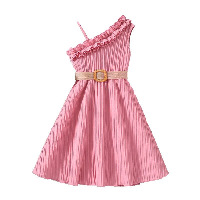 Sugar Rush - Solid Regular V-neck Sleeveless Casual Dress - Pink