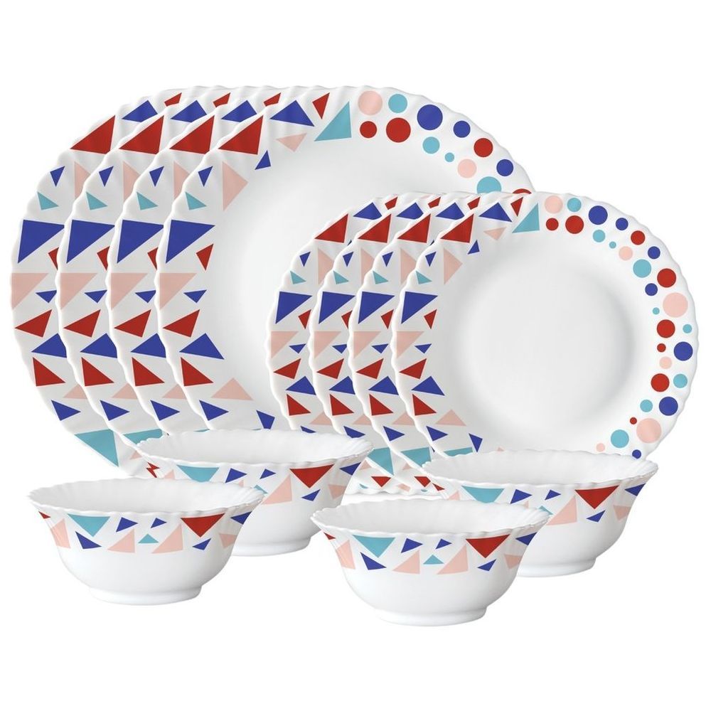 Borosil - Plano Opal Dinner Set - Speckle - 12 Pcs