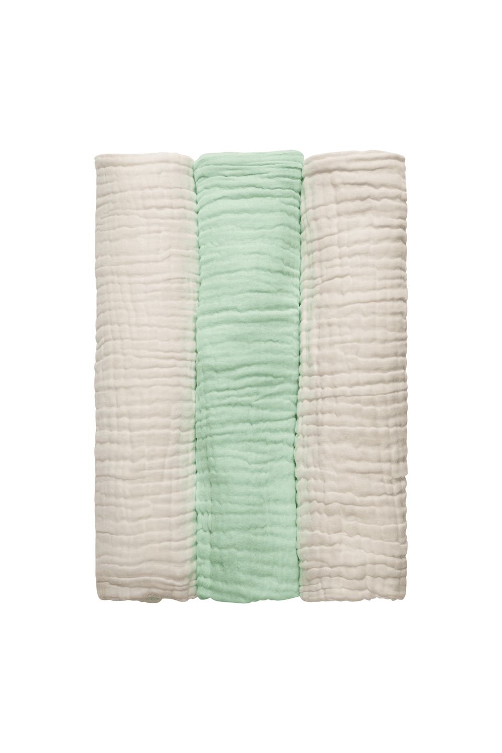 Anvi Baby - 100% Organic Cotton Muslin Bath Towel - Mint & Cloud - 3pcs