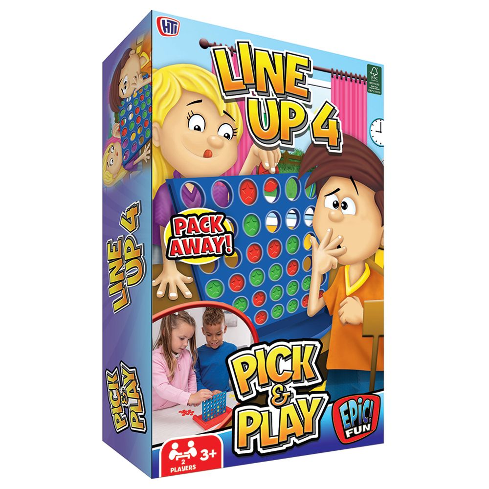 Epic Fun - Line Up 4 Pick & Play Game - Blue/Red