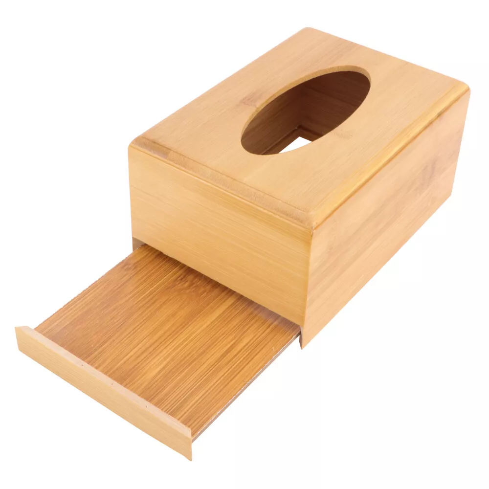 Homesmiths - Honey Bee Bamboo Tissue Holder - Brown