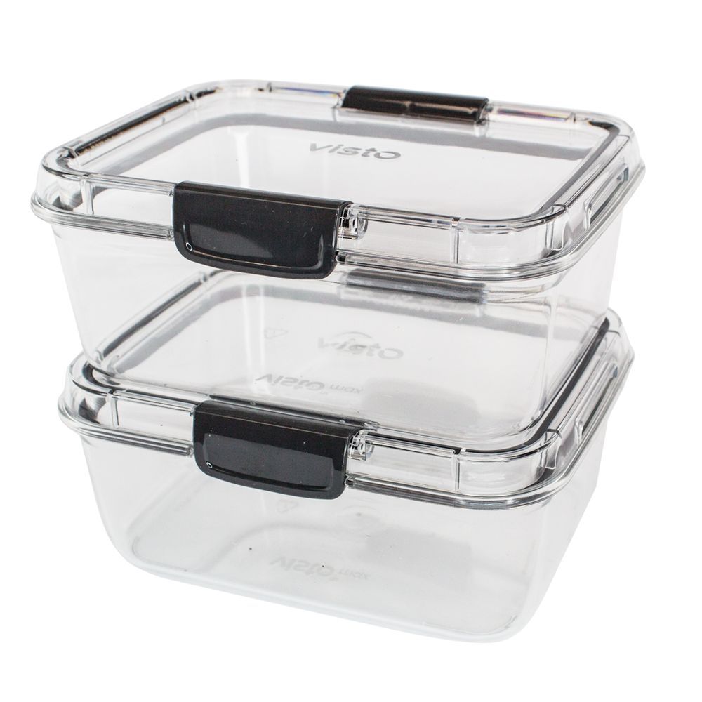 Visto - Max Food Storage Container - Clear - 1 L - Pack of 2