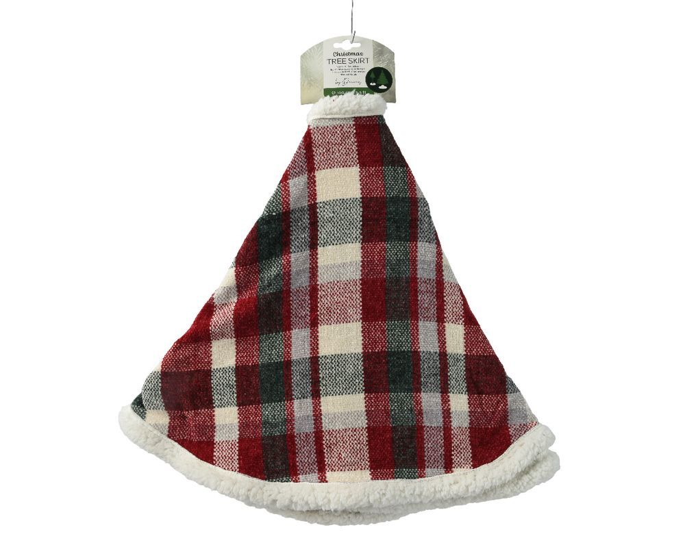 Kaemingk - Polyester Tree Skirt - Check - 100 cm - 1 Pc