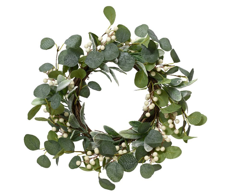 Kaemingk - Natural Twig Decorative Christmas Wreath - Green/White - 50 cm