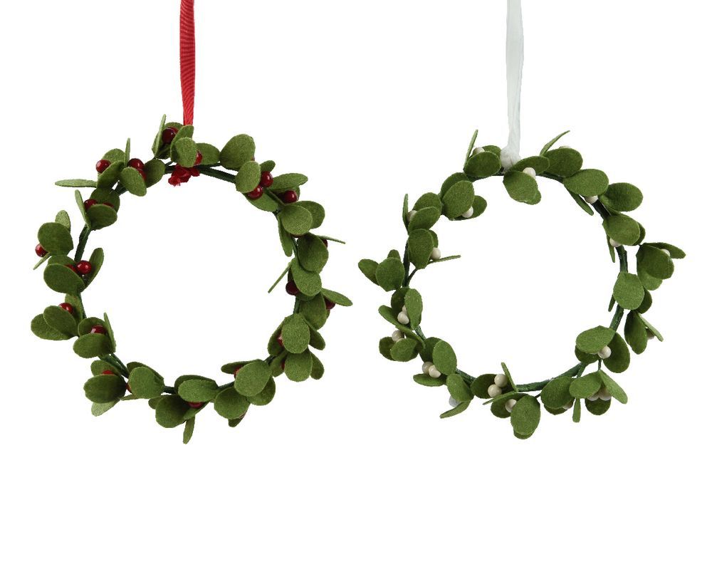 Kaemingk - Mistletoe Christmas Wreath - Color May Vary - 20 cm - 1 Pc