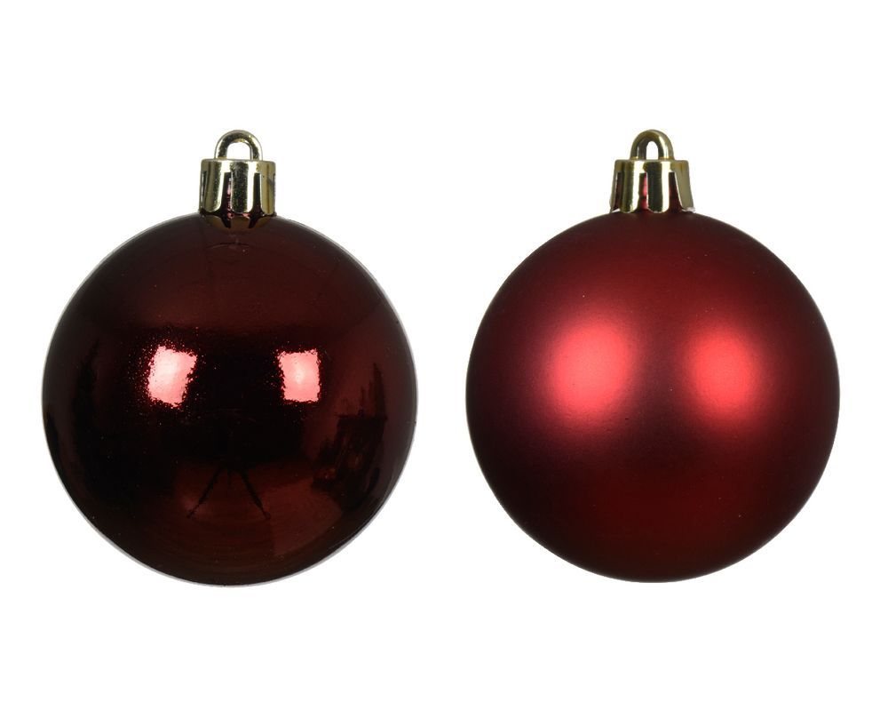 Kaemingk - Baubles Shatterproof Christmas Ornaments 8cm 6pcs - Oxblood