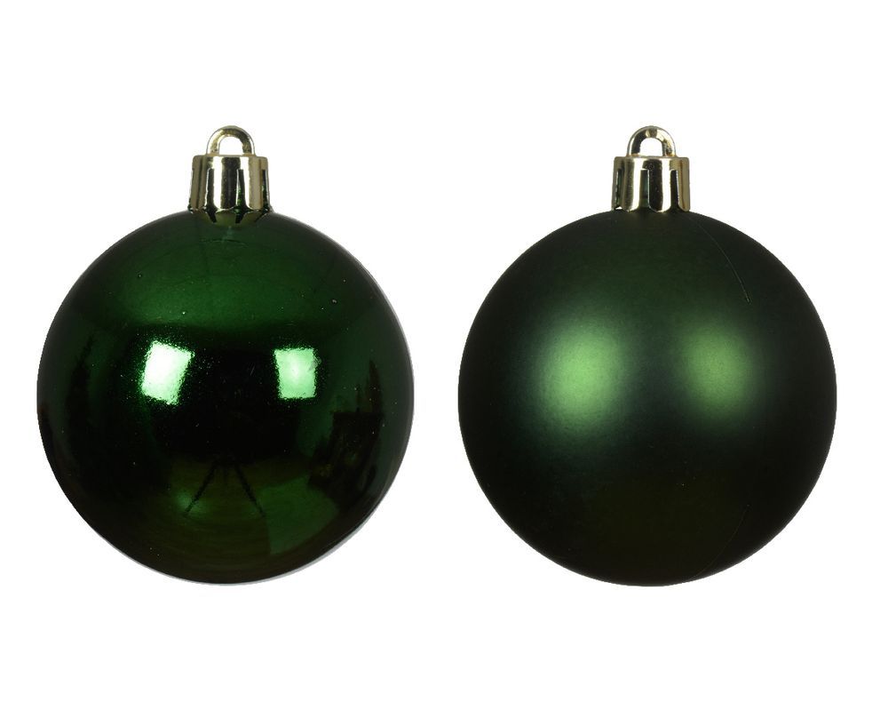 Kaemingk - Baubles Shatterproof Christmas Ornaments 8cm 6pcs - Pine Green