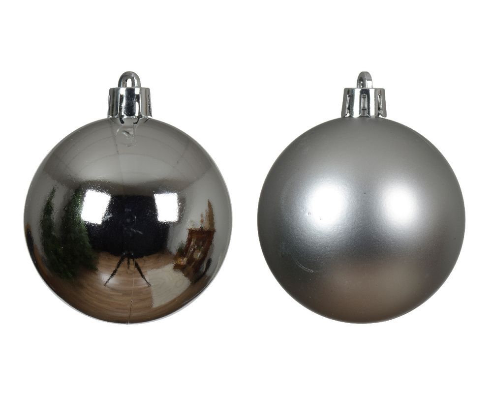 Kaemingk - Baubles Shatterproof Christmas Ornaments 10cm 6pcs - Silver