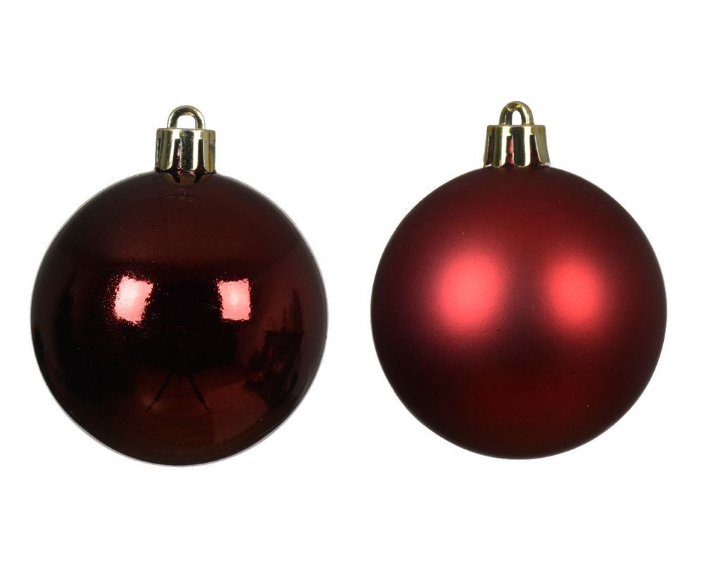 Kaemingk - Baubles Shatterproof Christmas Ornaments 10cm 6pcs - Oxblood