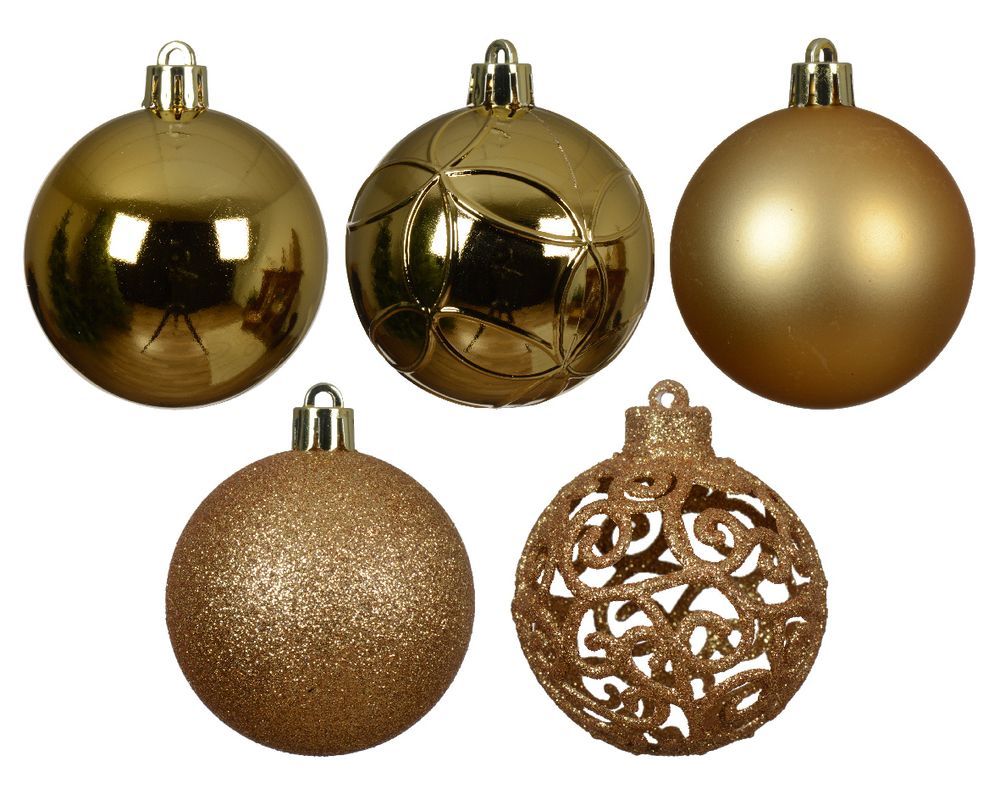 Kaemingk - Baubles Shatterproof Christmas Ornaments 6cm 35pcs - Gold