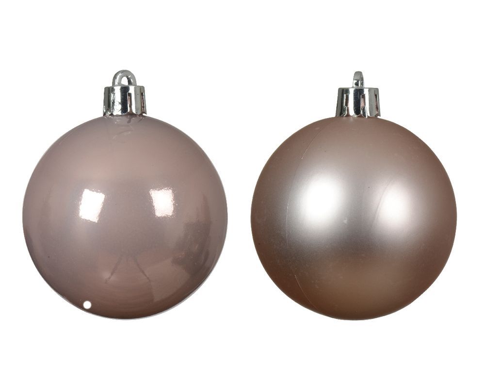 Kaemingk - Baubles Shatterproof Christmas Ornaments 6cm 12pcs - Blush Pink