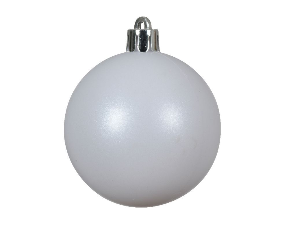 Kaemingk - Baubles Shatterproof Christmas Ornaments 8cm 6pcs - Winter White