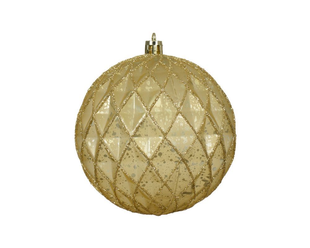 Kaemingk - Shatterproof Antique Bauble - Gold - 1 Pc - 10cm