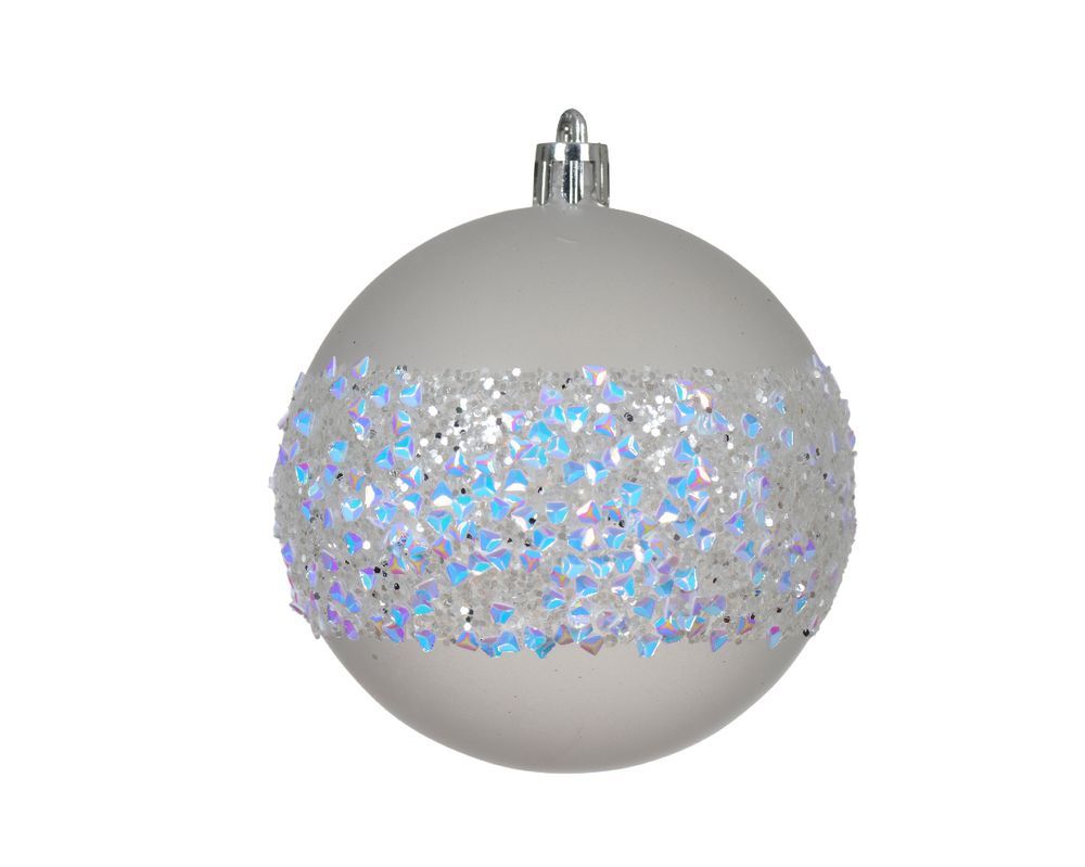 Kaemingk - Shatterproof Matt Sequins Bauble - Clear - 1 Pc - 8cm