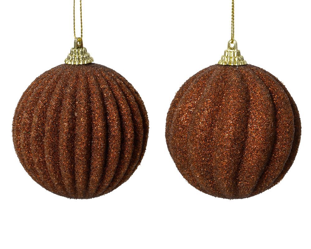 Kaemingk - Glitter Foam Bauble - Espresso - 8 cm - Style May Vary - 1 Pc