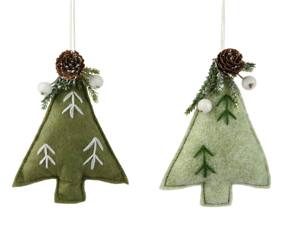 Kaemingk - Tree Decor 1pc - Felt Pinecone Berries - Pinegreen - Color May Vary