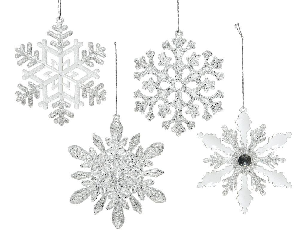 Kaemingk - Snowflake Decor 1pc - Acrylic Glitter - Transparent - Style May Vary