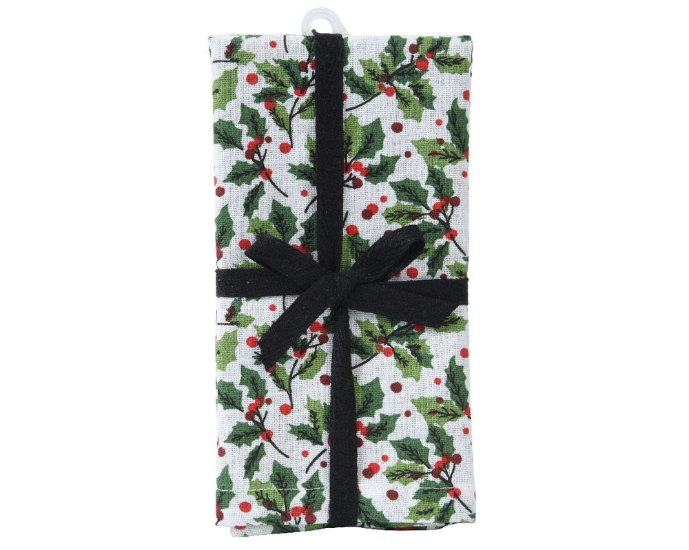 Kaemingk - Decorative Cotton Square Napkin - Holly