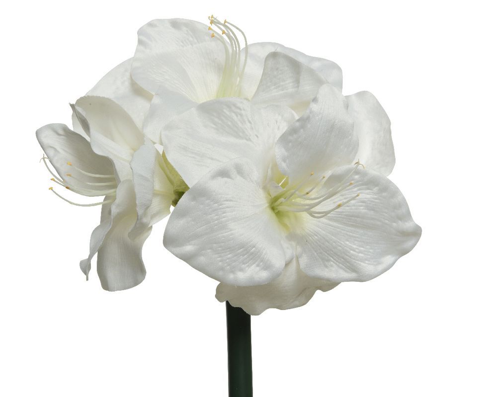 Kaemingk - Decorative Amaryllis On Stem Artificial Flower - White