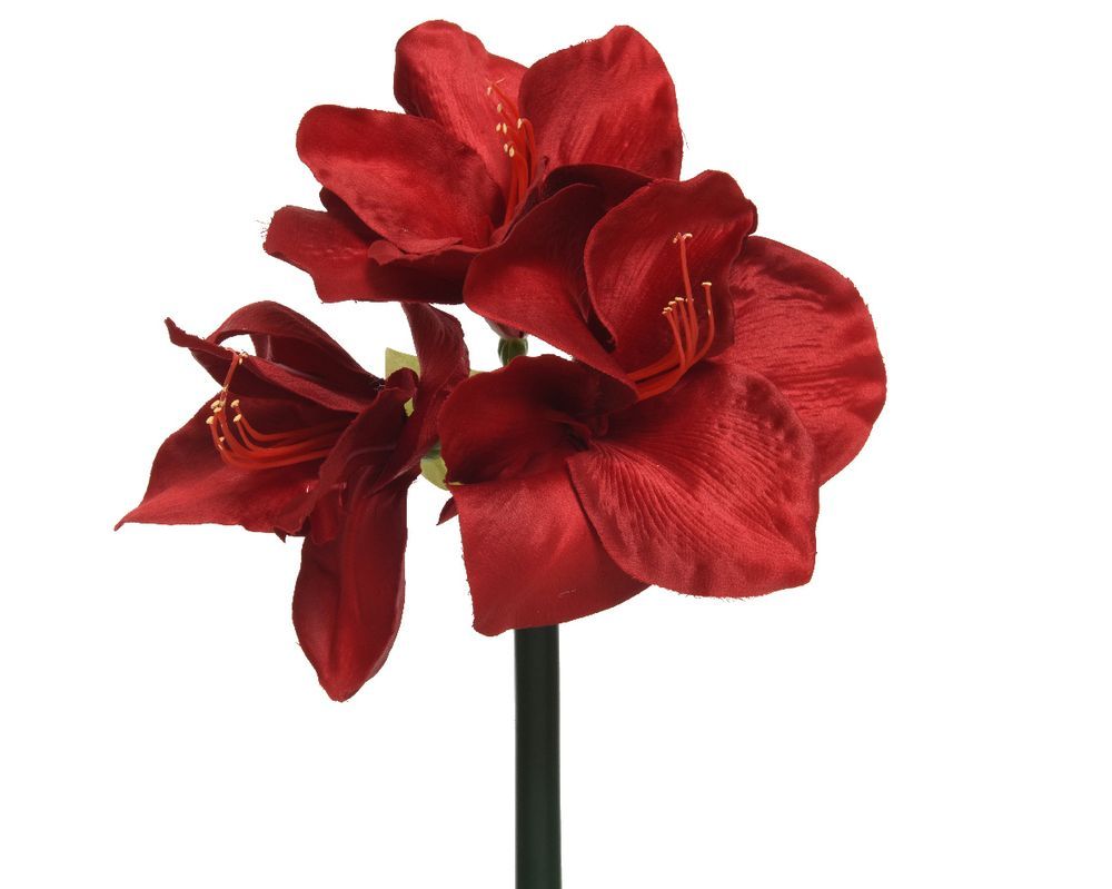 Kaemingk - Decorative Amaryllis On Stem Artificial Flower - Red