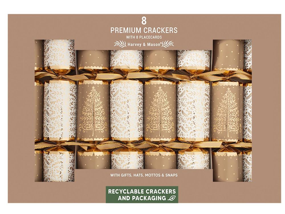 Rsw - Gold Tree Premium Party Cracker Set - 12.5-Inch - 8 Pcs