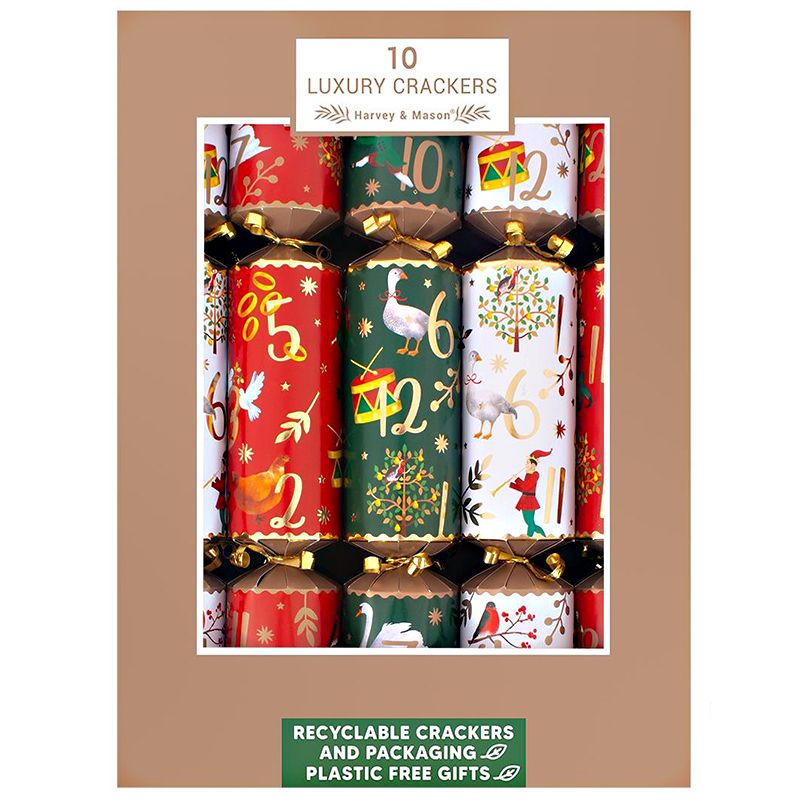 Rsw - 12 Days Of Xmas Luxury Cracker Set - 14-Inch - 10 Pcs