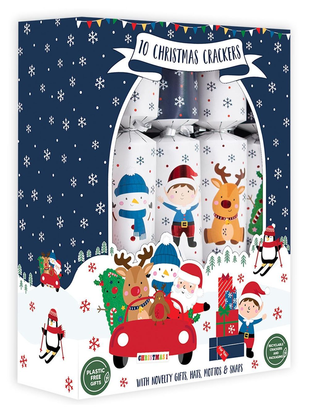 Rsw - Santa And Friends Christmas Cracker Set - 12-Inch - 10 Pcs