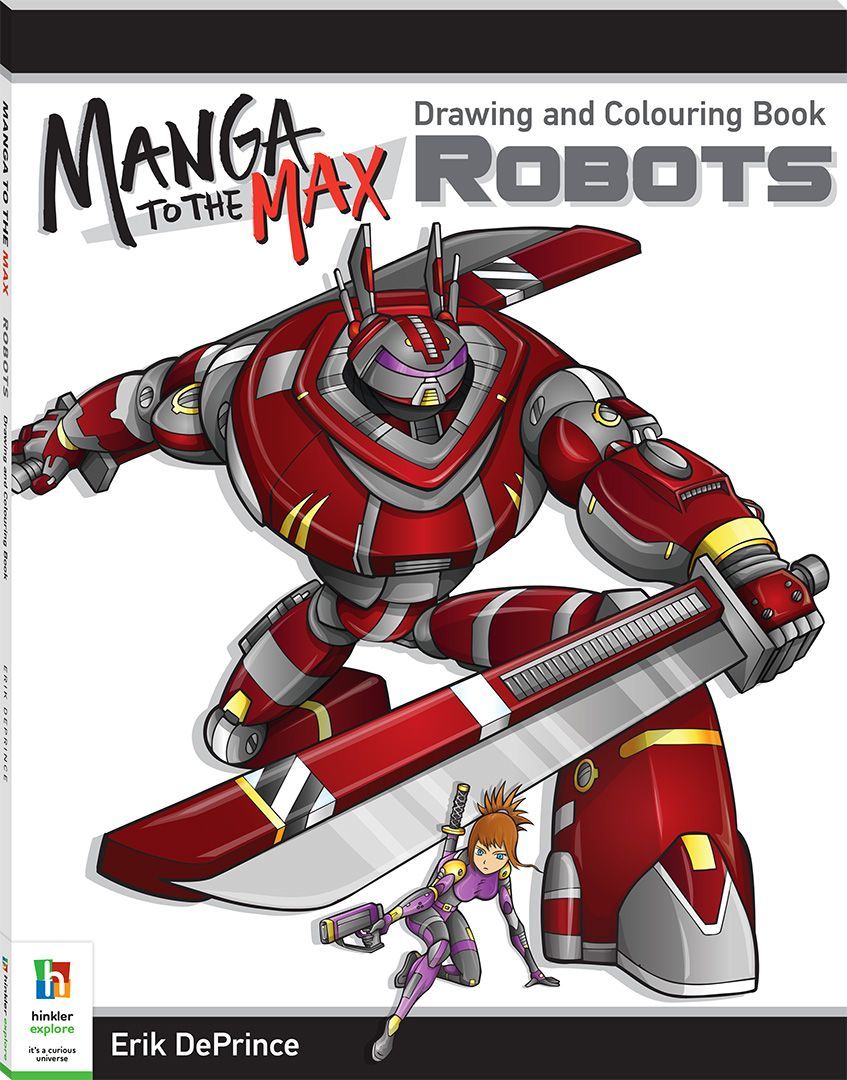 Hinkler - Manga To The Max Drawing & Coloring Book - Robots