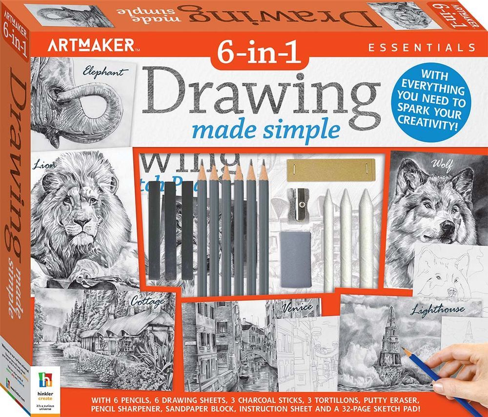 Hinkler - Art Maker Essentials 6-in-1 Drawing Kit