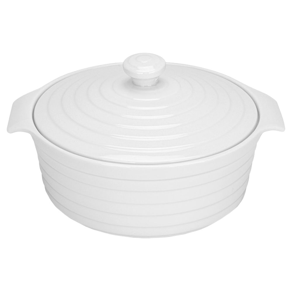 Fissman - Round Mini Baking Pot With Lid - White - 1.5 L