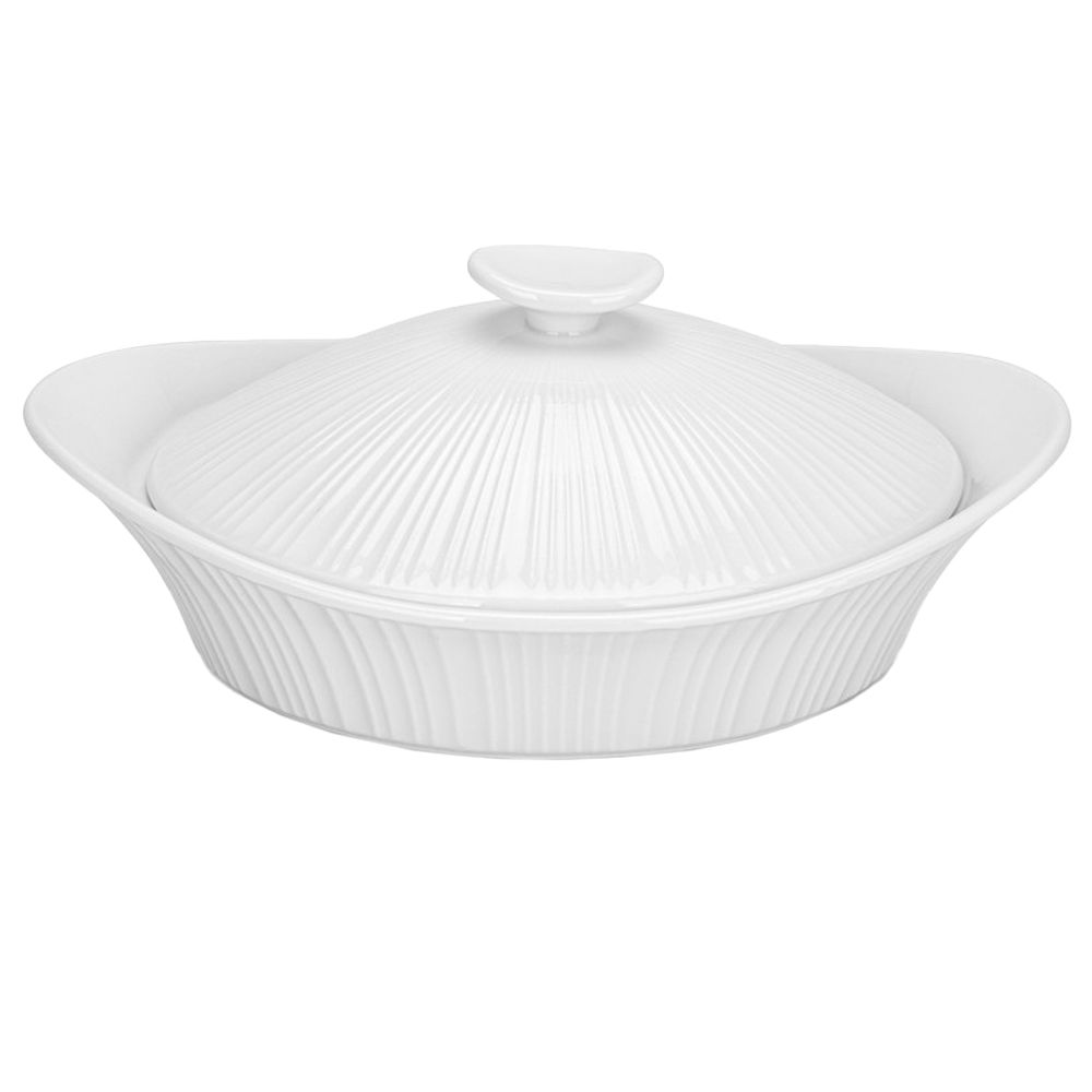 Fissman - Oval Baking Dish - White - 1.2 L - 25x21.5x8 cm