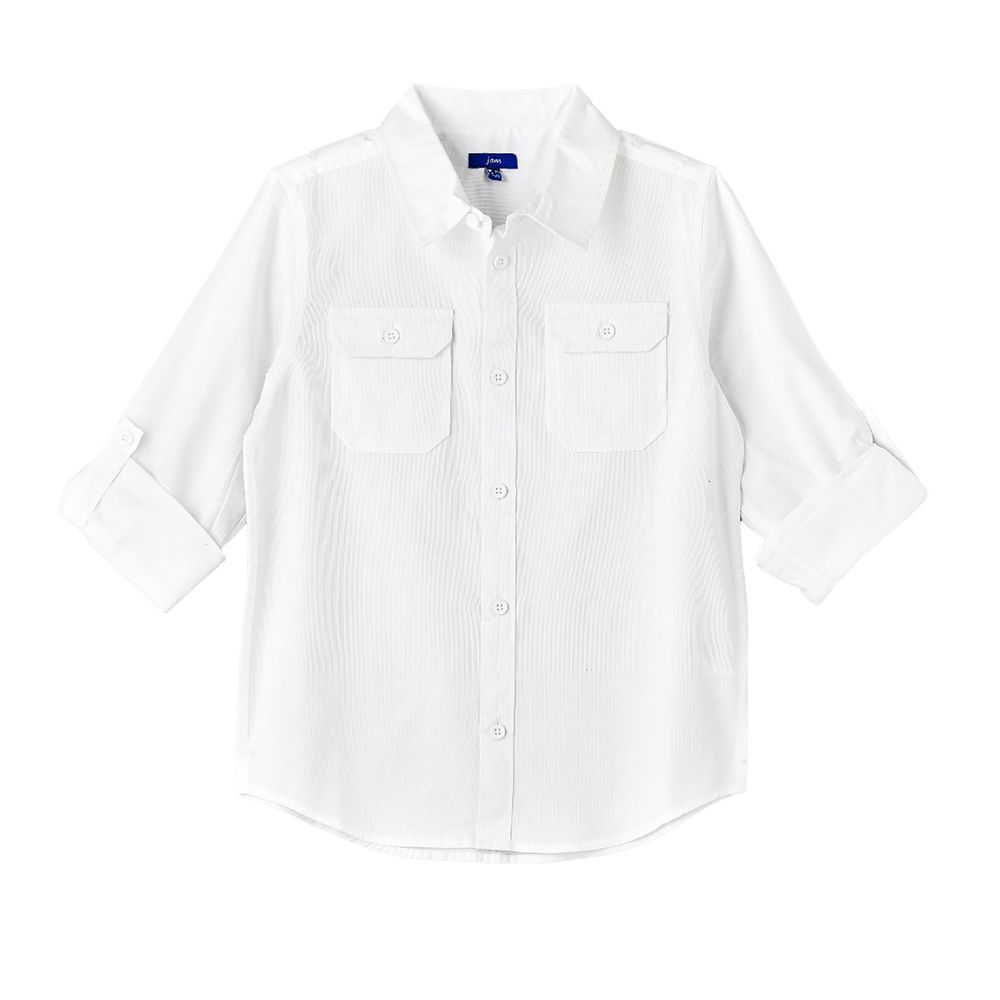 Jam - Boy's Casual Shirt With Roll-Up Sleeves - White