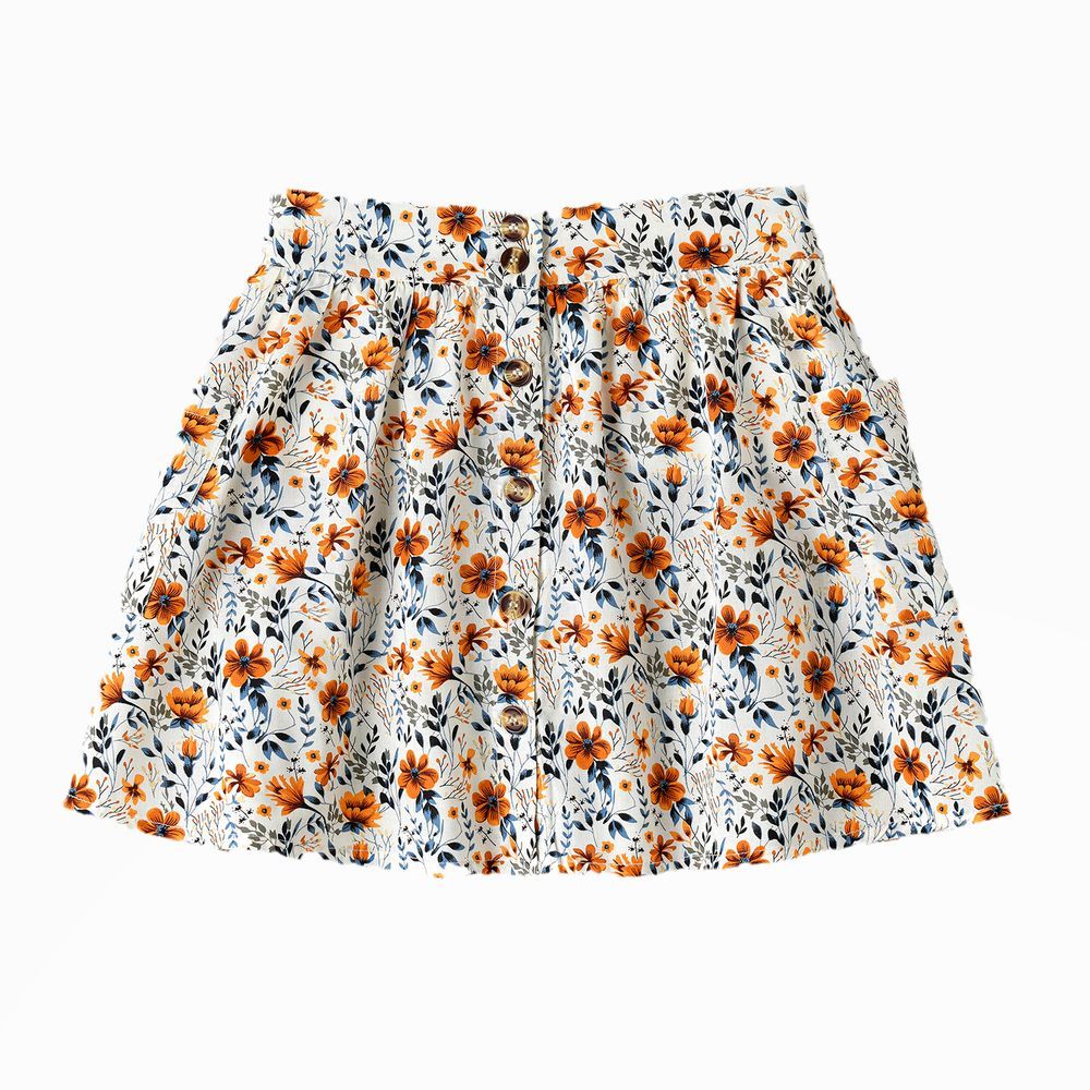 Jelliene - Twirling Fun & Summer Vibes: Girls' Flowy Woven Skirt - White