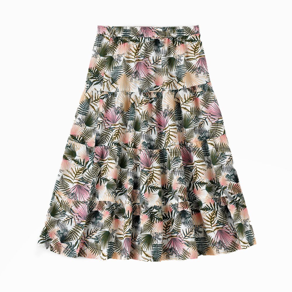 Jelliene - Twirling Fun & Summer Vibes Girls' Flowy Woven Skirt - Beige