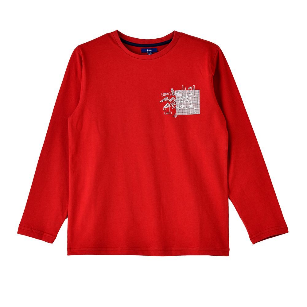 Jam - Boys' Long Sleeves Graphic T-Shirt - Red