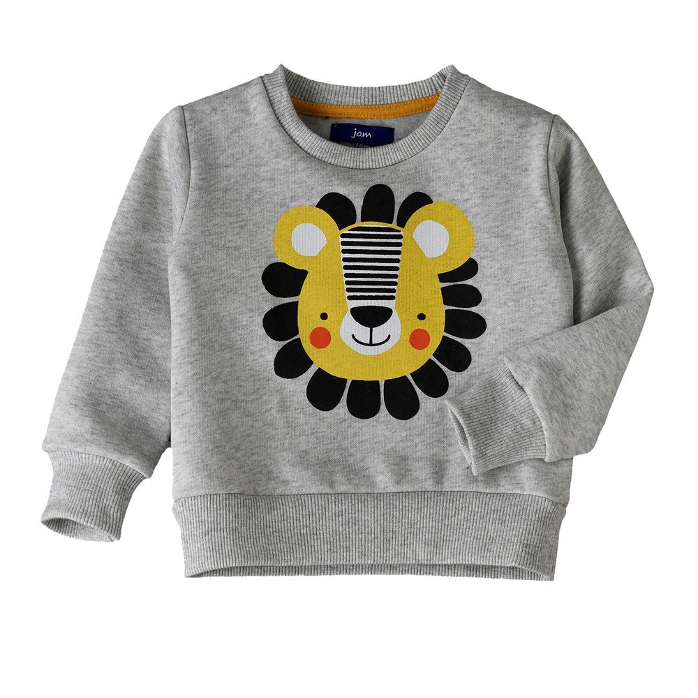 Jam - Boys' Lion Face Print Long-Sleeve Sweatshirt