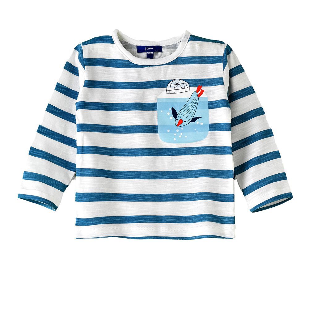 Jam - Boys' Striped Long Sleeves T-Shirt - Blue