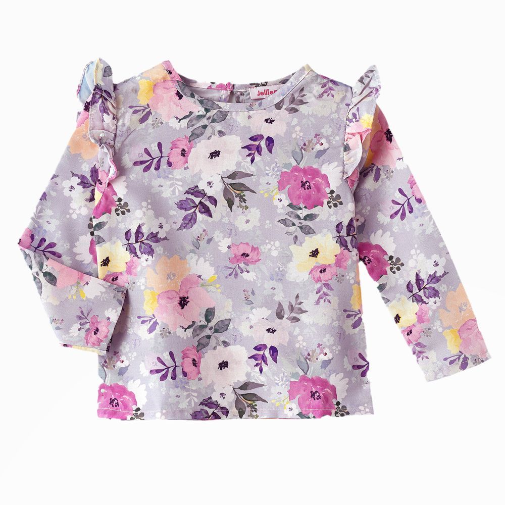 Jelliene - Flowy Comfort Girls' Viscose Long Sleeve Woven Blouse