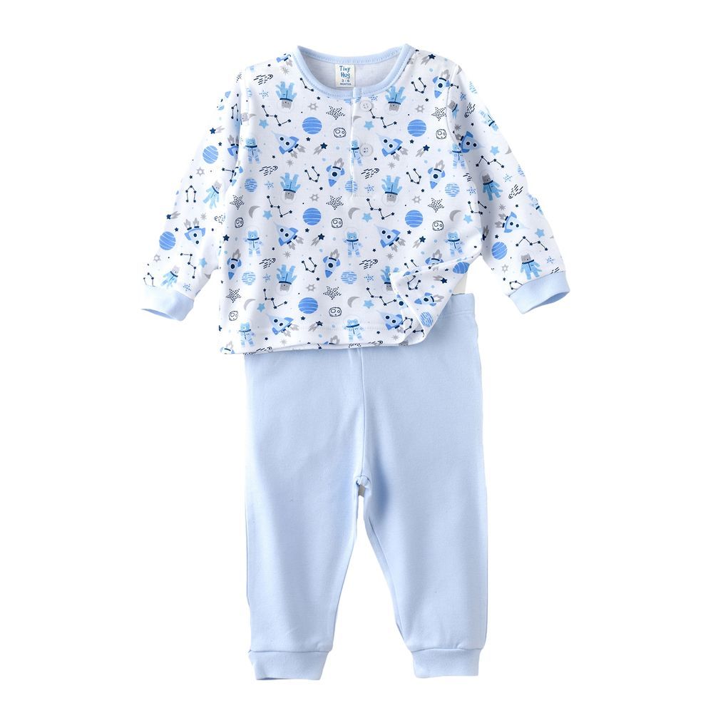 Tiny Hug - 2pc-Set - Baby Boys' Astronaut Printed Pyjama - Blue