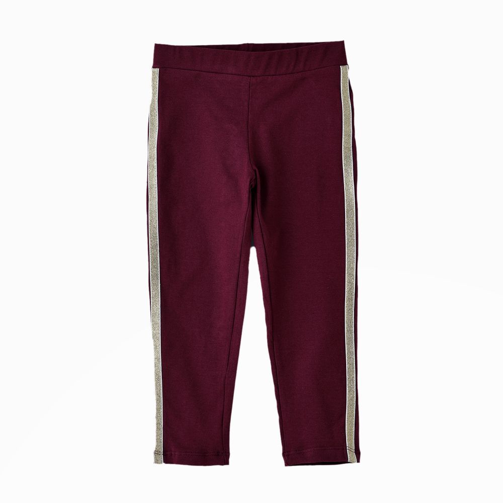 Jelliene - Girls' Stretchy Comfort Knitted Leggings - Maroon