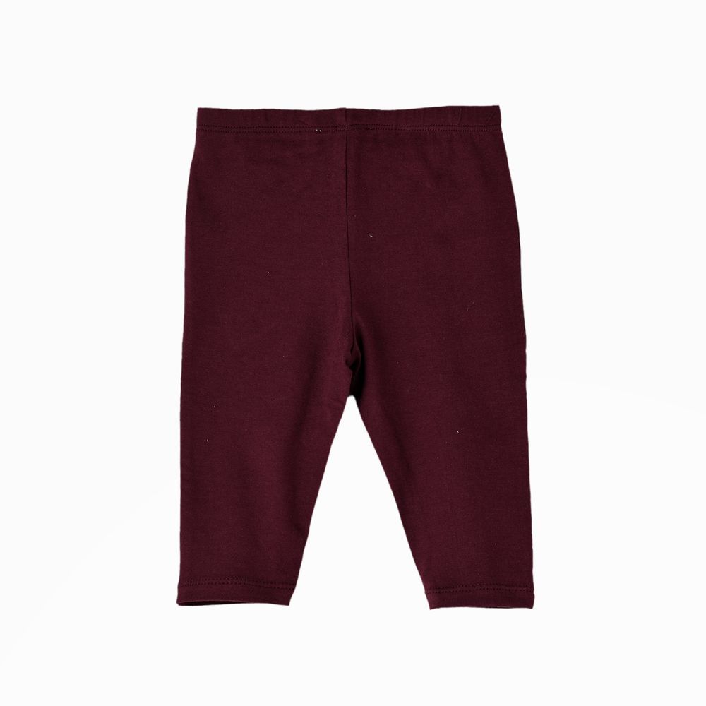 Jelliene - Baby Girls' Cotton Knit Leggings - Maroon