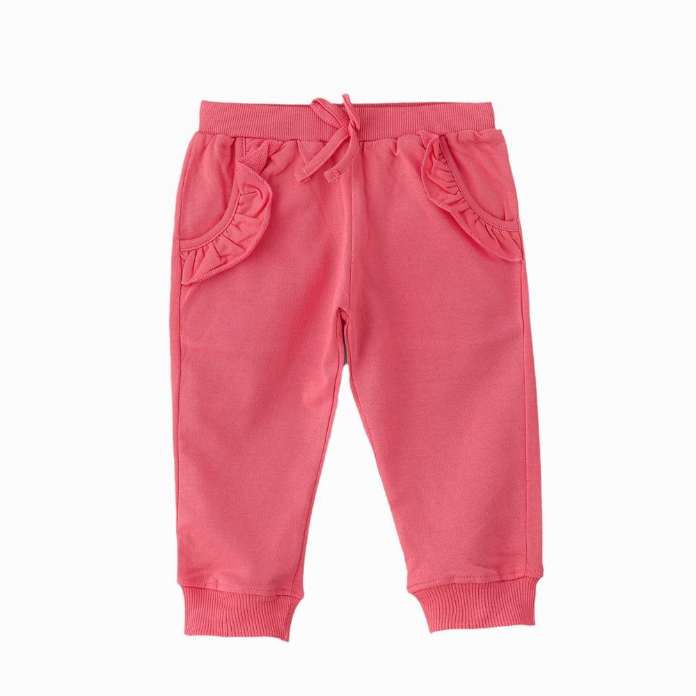 Jelliene - Playful Comfort Girls' Cotton Knitted Joggers - Pink