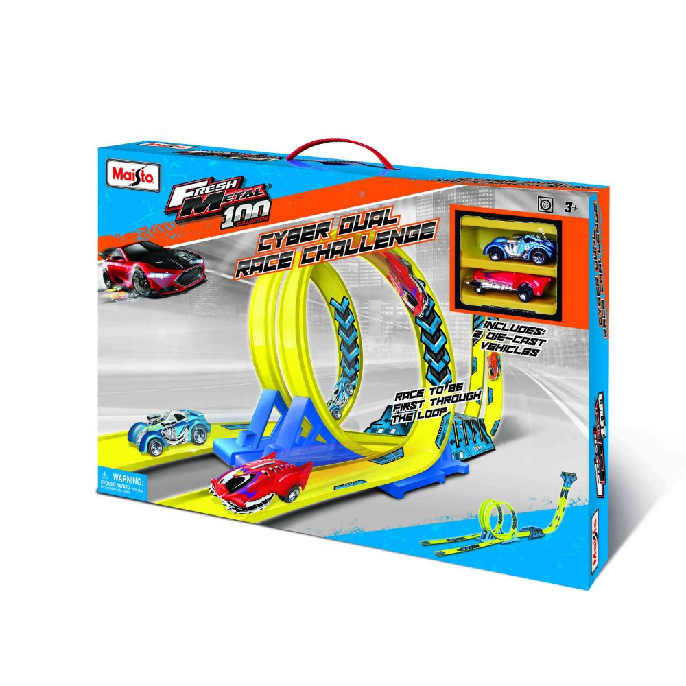 Maisto - Fresh Metal 100 Cyber Dual Race Challenge - Vehicle Toy & Playset