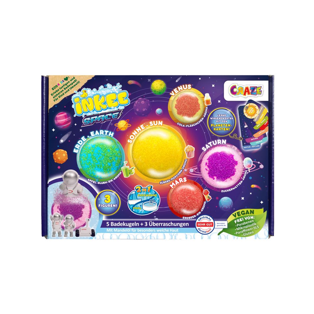 Craze - Inkee Space 5 Bath Bombs And 3 Figures Surprise